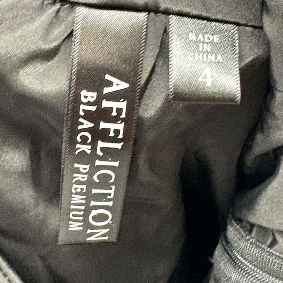 Affliction Women's silk Dress Bailey Tunic Dress Black Premium size 4 - Picture 11 of 13